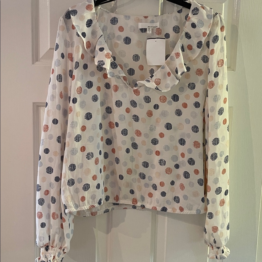 Polka Dot Ruffle Blouse